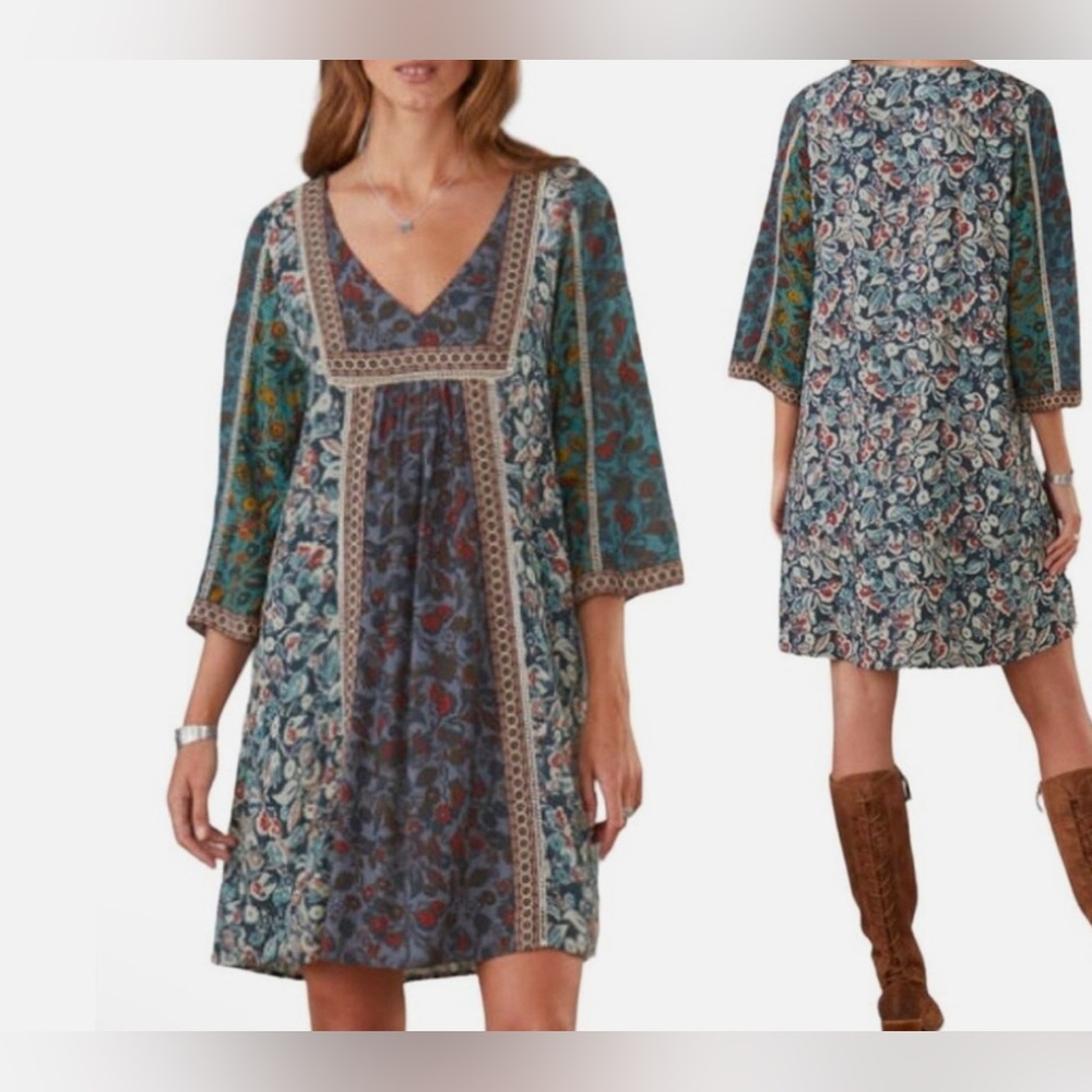 Sundance sweet whispers mini dress Floral V-Neck Dress